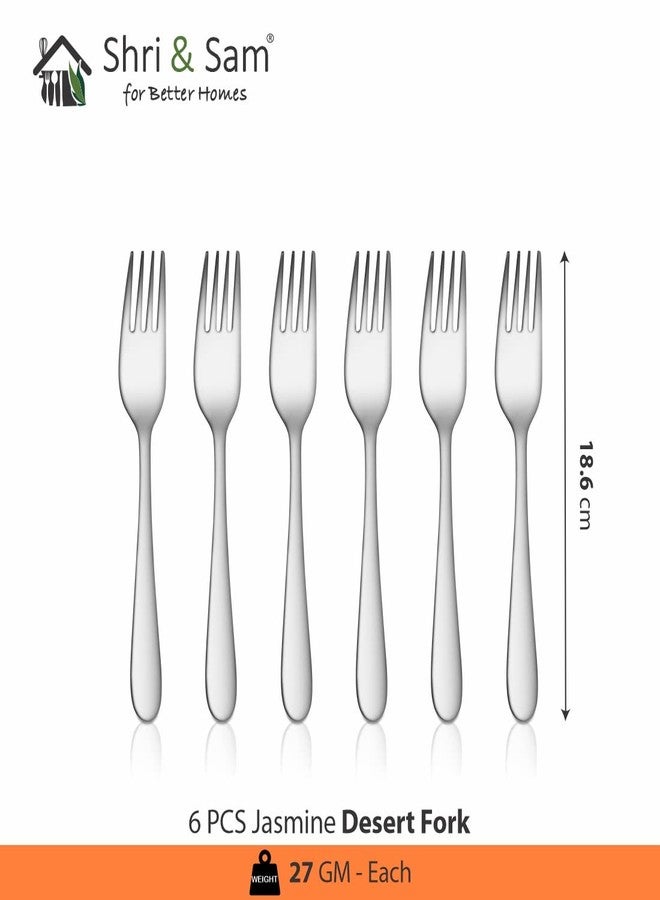 Shri & Sam Stainless Steel Jasmine Desert Fork,6 Pieces - Image 2